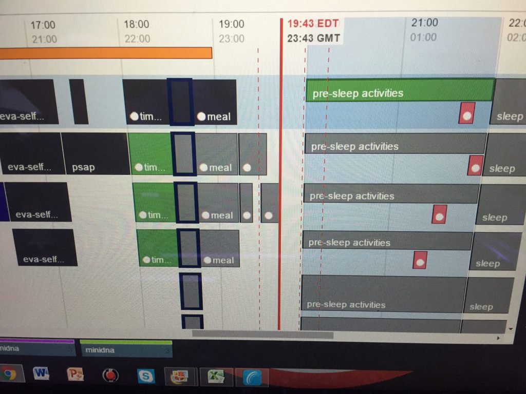 15 minute communications delays started on Mission Day 5, denoted by the dashed red lines versus the real-time solid red line