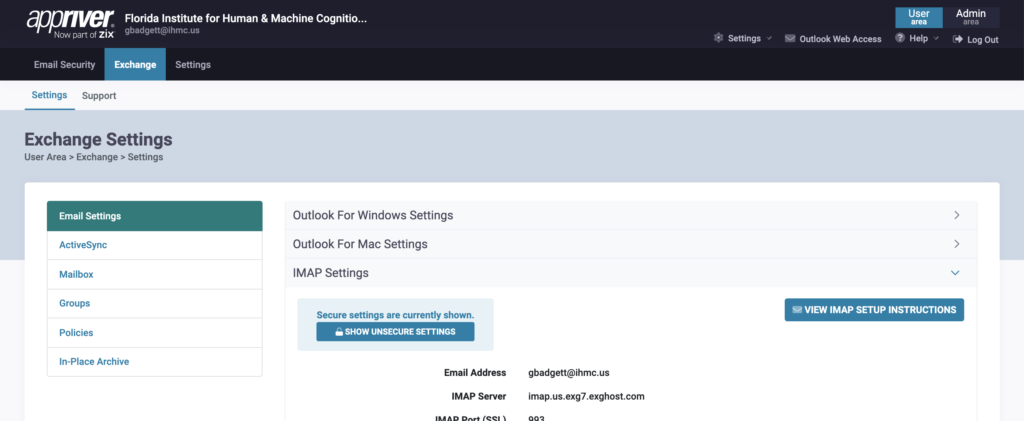 appriver-email-setup - IHMC | Institute for Human & Machine Cognition