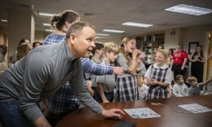 Senior Research Associate Larry Bunch and students